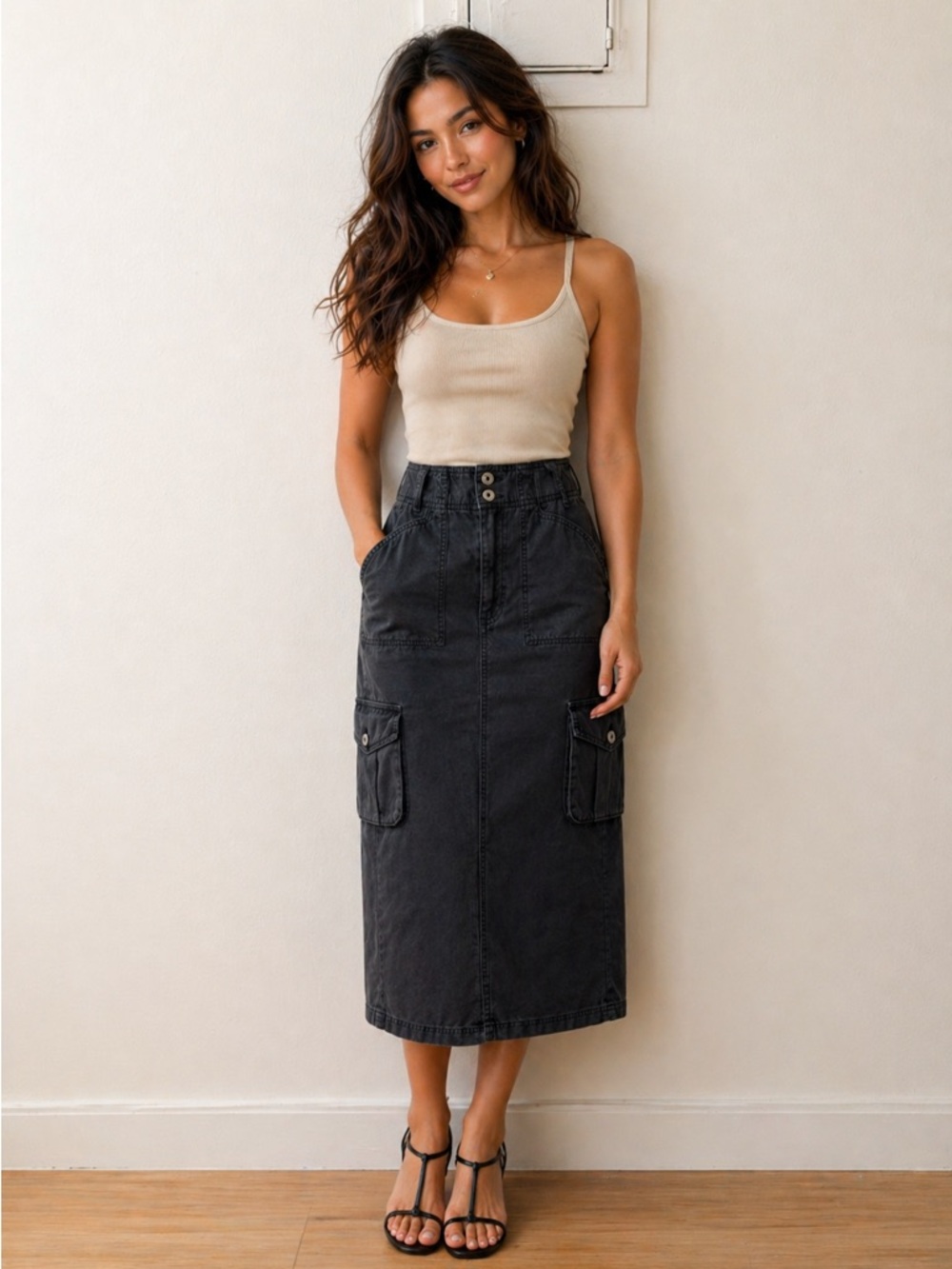 Rita Ora x Primark Cargo Midi Skirt – Size 4 | Utility Chic